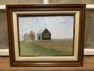 Vintage Mail Pouch Tobacco Barn Wood Framed Canvas Painting Old Advertising