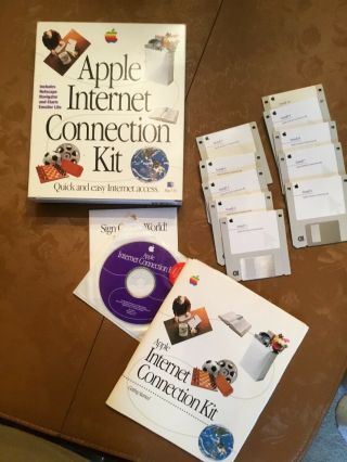 Vintage Apple Internet Connection Kit 3.  5 " Diskettes And Cd