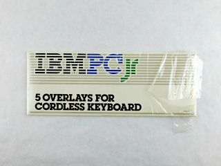Vintage Ibm Pcjr Computer (5) Cordless Keyboard Overlays (opened But)