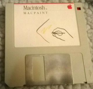 Vintage Mac Paint Disk,  1984,  Macintosh,  Apple,  690 - 5011 - C,  Macpaint