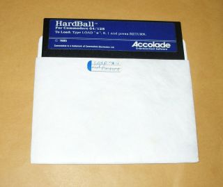 Hard Ball Disk By Accolade For Commodore 64/128