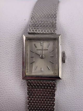 Vintage Womens Lecoultre K840 17 Jewels White Gold Filled Watch