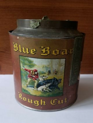 1lb.  Blue Boar Tobacco Tin with paper label 3