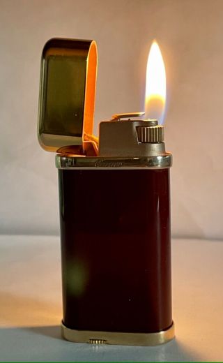 Vintage Lighter Cartier Gold Plated & Composite Very Good