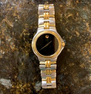 Vintage Movado Museum Wristwatch Two Tone Gold Stainless Steel 81.  E2.  887.  2