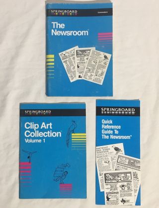 The Newsroom & Clip Art Software Manuals Only Commodore 64 Springboard