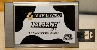 Gateway 2000 Megahertz 33.  6 Fax Cellular Modem Xj4336 Pcmcia Pc Card Vintage