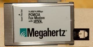 3com Megahertz Xj1144 14.  4kbps Xjack Modem Pcmcia Pc Card Vintage