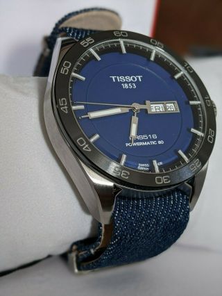 Tissot Swiss PRS516 Powermatic 80 BLUE Fabric Strap Watch T1004301704100 2