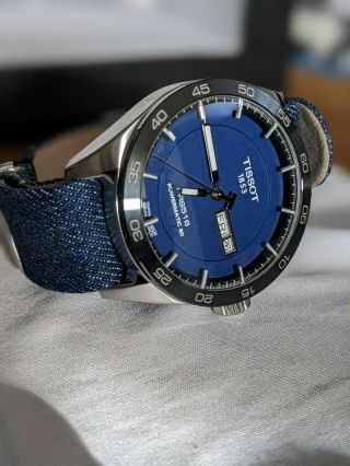 Tissot Swiss PRS516 Powermatic 80 BLUE Fabric Strap Watch T1004301704100 5
