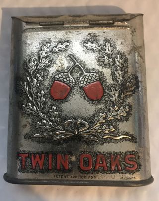 Vintage Twin Oak Tobacco Pocket Tin Can 2