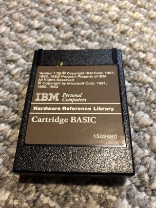 1 Rare Ibm 1502460 Pc Jr Computer Cartridge Basic Basic Ver 1.  0 Cart