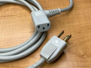 Apple Power Cord Gray Electricord Vintage Macintosh Cable 6ft 5 - 15p C13