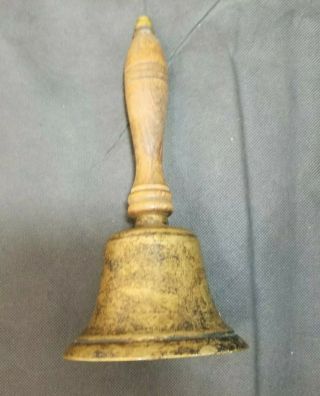 Vintage Large Brass Hand Held School Bell