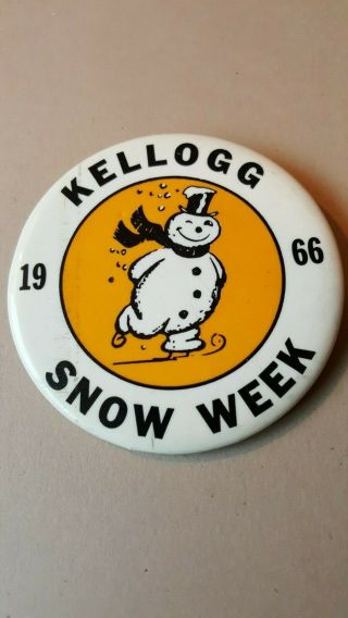 Vintage 1966 Kellogg High School (little Canada Mn) Snow Week Pinback Button