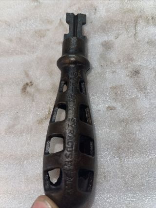 2 Old Vintage Cast Iron File Handles,  Holders Tools Syracuse Ny 3
