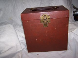 Vintage Red Vinyl 45 Rpm Record Holder Carry Case Box