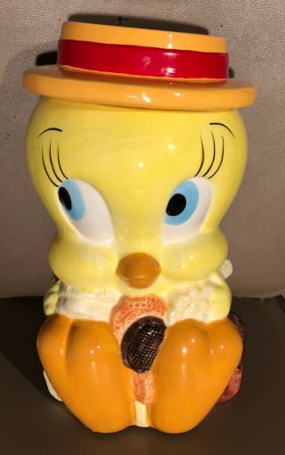 Vintage Tweety Bird Looney Tunes Porcelain Cookie Jar By Gibson 1997 Warner Bros