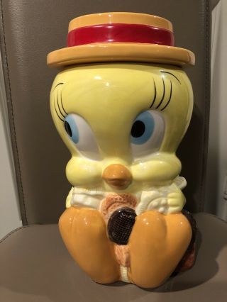 Vintage Tweety Bird Looney Tunes Porcelain Cookie Jar By Gibson 1997 Warner Bros 2