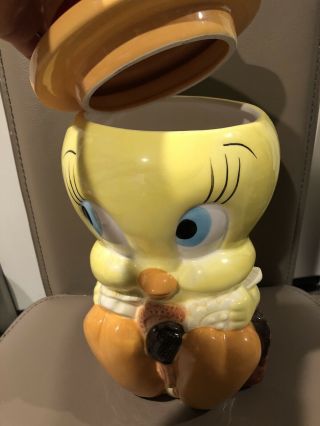 Vintage Tweety Bird Looney Tunes Porcelain Cookie Jar By Gibson 1997 Warner Bros 3