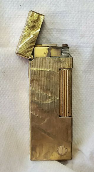 Vintage Dunhill Gold Plated Rock Texture Rollagas Flip Top Lighter