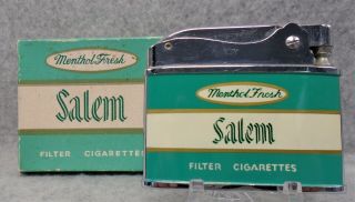 Vintage Salem Cigarettes Flat Advertising Lighter Htf