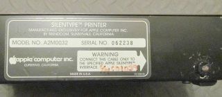 Apple SILENTYPE Thermal Printer With Interface Card NOT 3