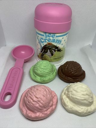 Vintage Fisher Price Ice Cream Scoop Set Fun With Food 1987