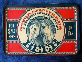 Vintage Thoroughbred Brand Beer Advertising Serving Tray Lonerider Brewing Co.