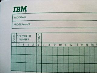 Vintage Ibm Fortran Coding Form Computer Paper Programmer Sheet Mid 1970 