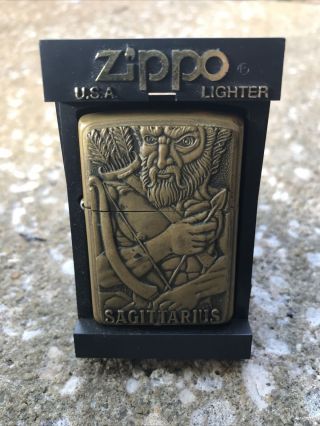 Vintage 2000 Barrett - Smythe Sagittarius Zodiac Sign Zippo Lighter