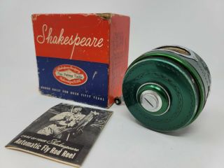 Shakespeare 1837 Tru - Art Automatic Fly Rod Reel,  With Paperwork,  Vintage