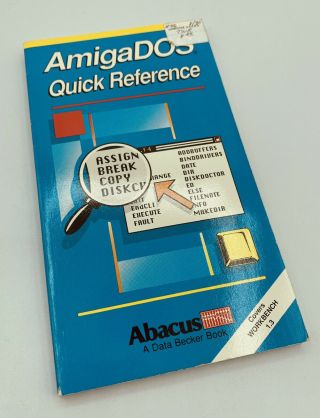 Amigados Quick Reference - Commodore Amiga Book Abacus Covers Workbench 1.  3
