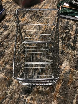 Vintage Salesman Sample Size Mini Grocery Shopping Cart Metal Chrome Wire