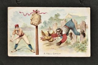 N135 Duke: Talk Of The Diamond: Foul Catch: Baseball Tobacco Cigarette Card 1893