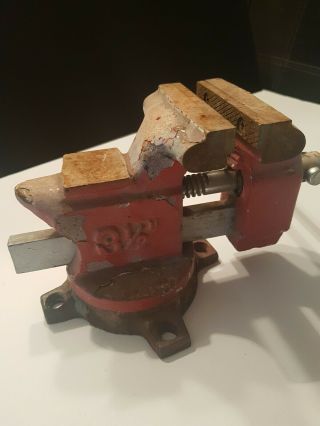 Vintage Sears 3 1/2 " Cast Iron Red Bench Vice
