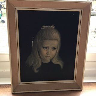 Large Vintage Framed Print Of A Little Girl By Spencer