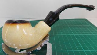 Mystery Great Looks/condition 3/4 Bent Meerschaum Author " S Or 8 " Logo Pipe.