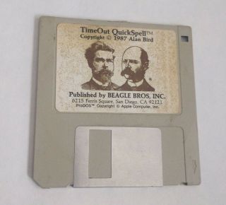 1987 Beagle Bros Timeout Quickspell For Apple Ii Prodos Vintage - 3.  5 " Floppy