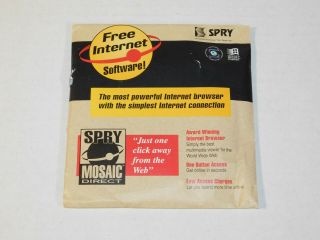 Nos Vtg 1996 Spry Mosiac Internet Browser Computer Software 3.  5 " Floppy Disk