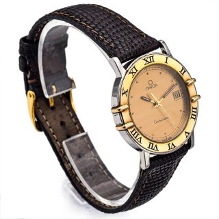 Vintage Omega Constellation 18K Gold/SS Quartz Men ' s Date Watch Ref.  1961080 3