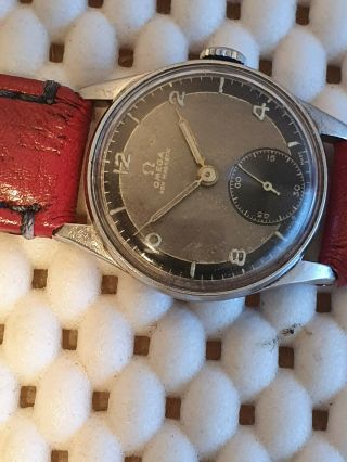 Authentic Men/s Omega Ww11 Military Watch.  Black Dial.  Swiss Made.  Serviced.