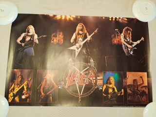 Vintage 1990 Slayer Live Poster Thrash Metal Metallica Anthrax