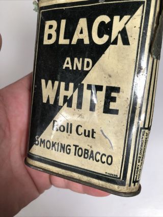 Vintage Black & White Vertical Pocket Tobacco Tin 1917 Tax Stamp 2