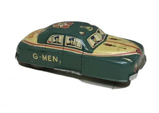 Vintage Tin Friction Made In Japan " G - Man " Toy Car.