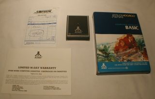 Vintage Atari Basic Cartridge 400/800 Computing Language - Rare