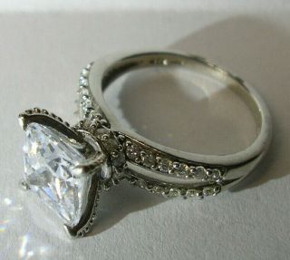 Vintage Ring Sterling Silver W/czs Cubic Zirconia Fas Thai Designer Signed 925