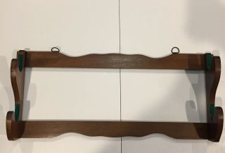 Vintage Rustic Wooden 2 Place Gun Rack Rifle / Shotgun Wall Mount Display