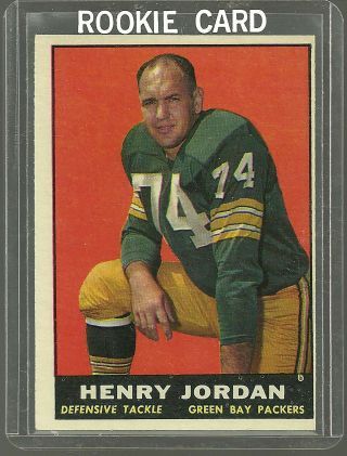 1961 Topps 45 Henry Jordan Green Bay Packers Hof Rc Rookie Vintage