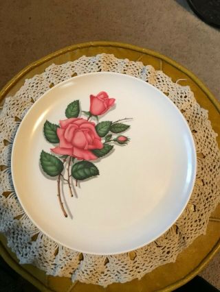 Vintage Melamine/melmac Dinner Plates Set Of 10 Royalon Inc.  Rose Pattern